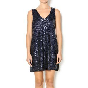 Black mini flapper art deco sequin dress